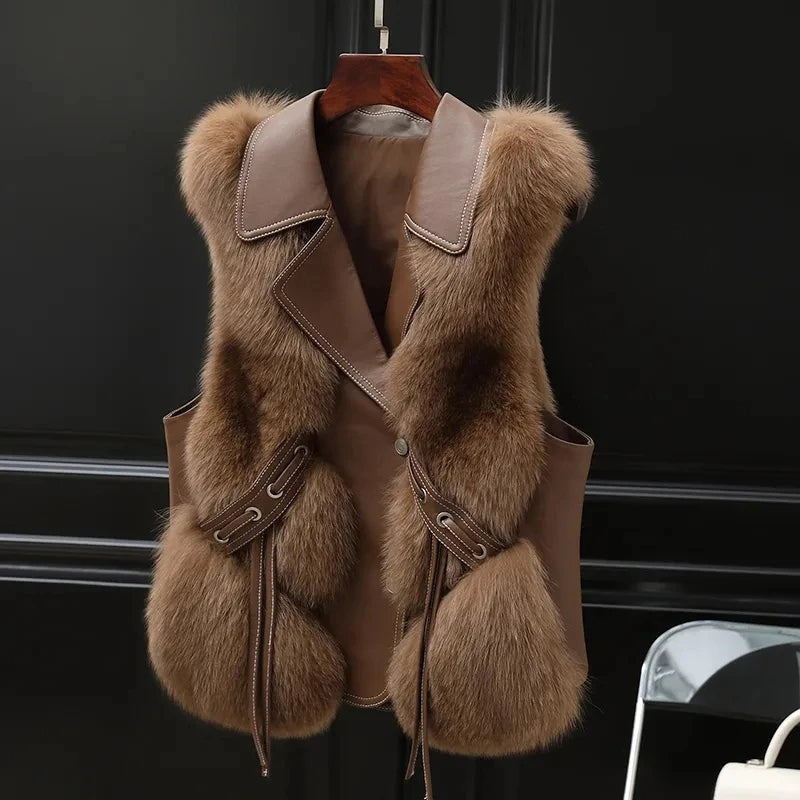 Dilara Kvinders Vest i Faux Fur – Elegant Design med Justerbar Pasform & Blød For