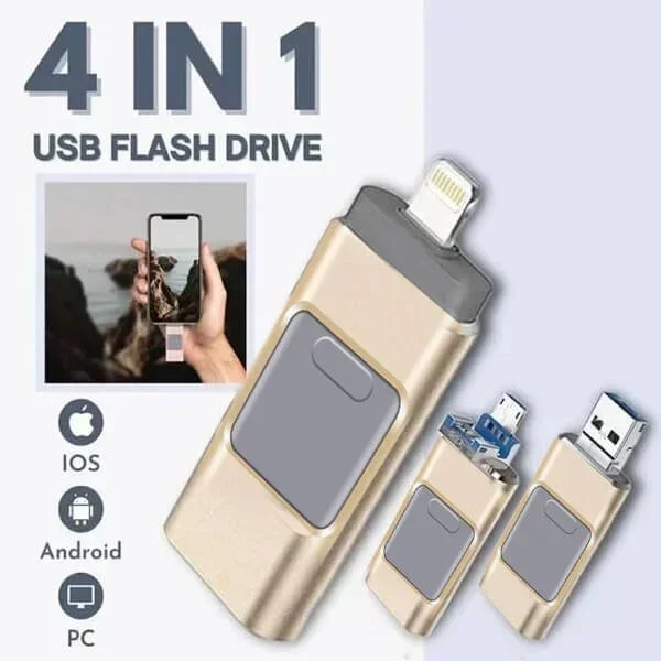 MultiPort Stick | 4-i-1 OTG-flashdrev-zarada.dk
