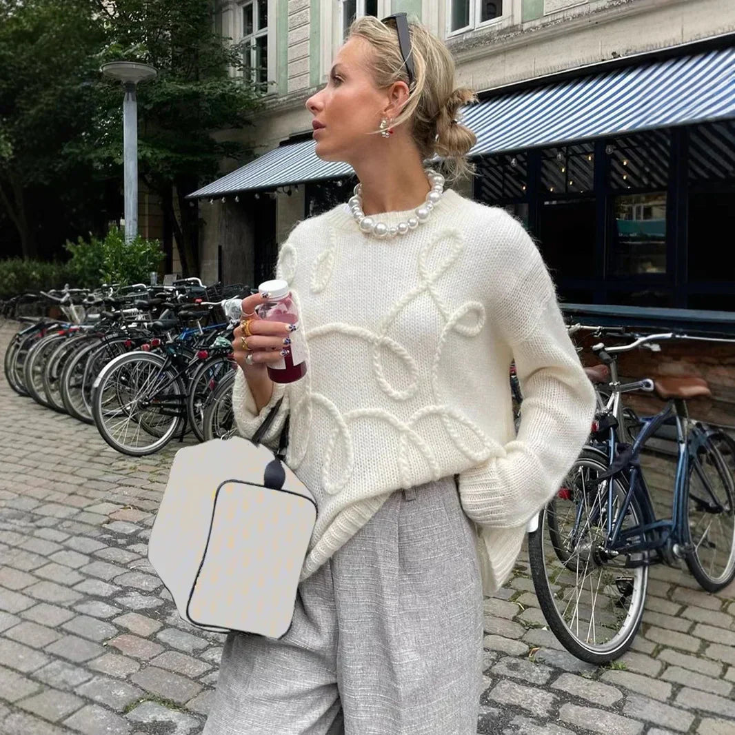 Elodie Kvinders Sweater – Blød & Elegant Sweater med Rund Hals og Behagelige Lange Ærmer