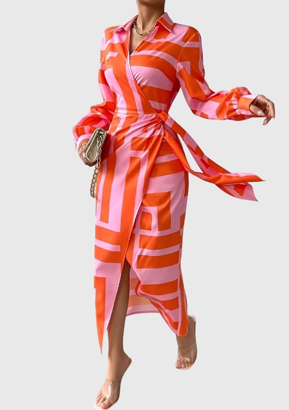 Wrap Style Kjole – Flatterende Silhuet & Talje-Definerende Pasform