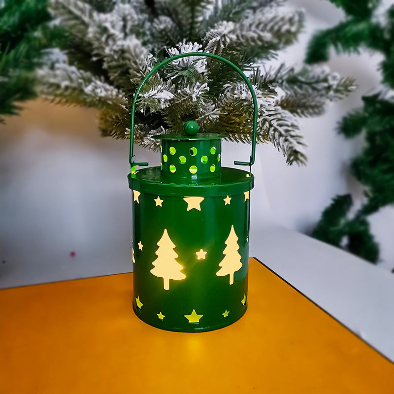 Elektronisk Julelys med Blinkende LED Lys – Dekorativ Jernlygte til Indendørs Brug