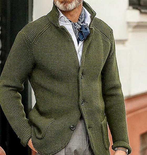 Edward Blazer Herre Vintage – Elegant Ståkrave, Lange Ærmer & Tidløst Design