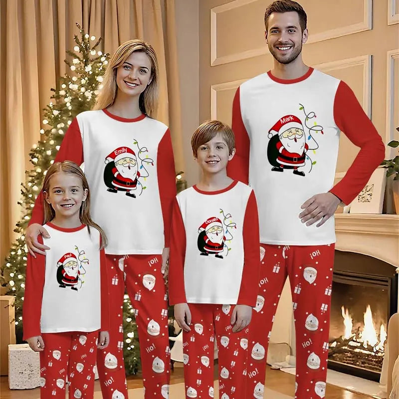 SantaRaglan | Passende familie julepyjamas sæt med Santa tryk