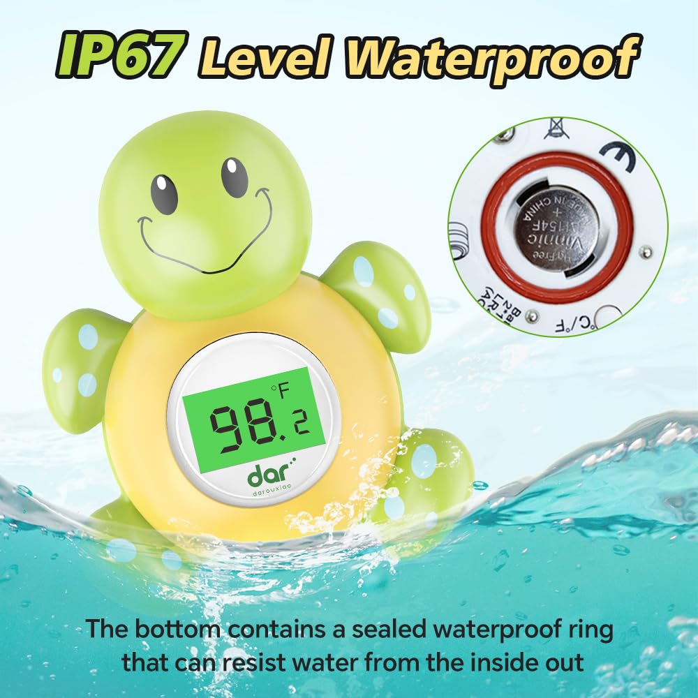AquaVeilig Baby Badetermometer – Digitalt Display med 3 Farver og Temperaturadvarsel