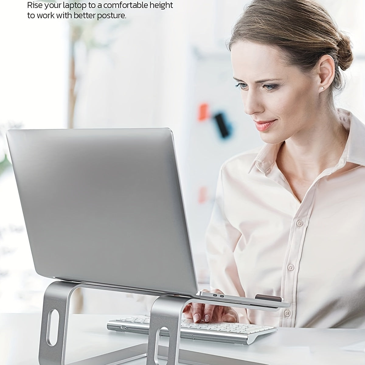 Aluminium Laptopstandaard – Ergonomisk og Ventilerende
