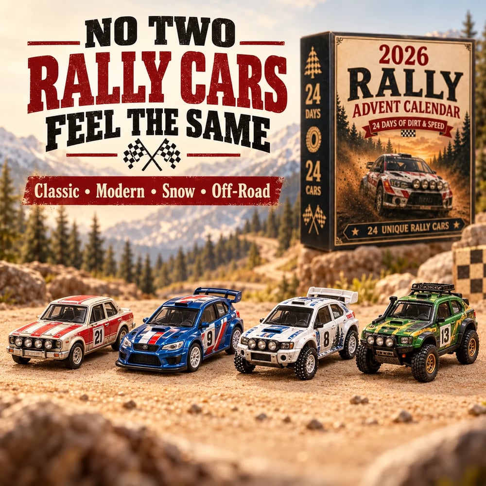 Rally Adventskalender 2026 – 24 Dagar Fulla av Rallybilar att Samla