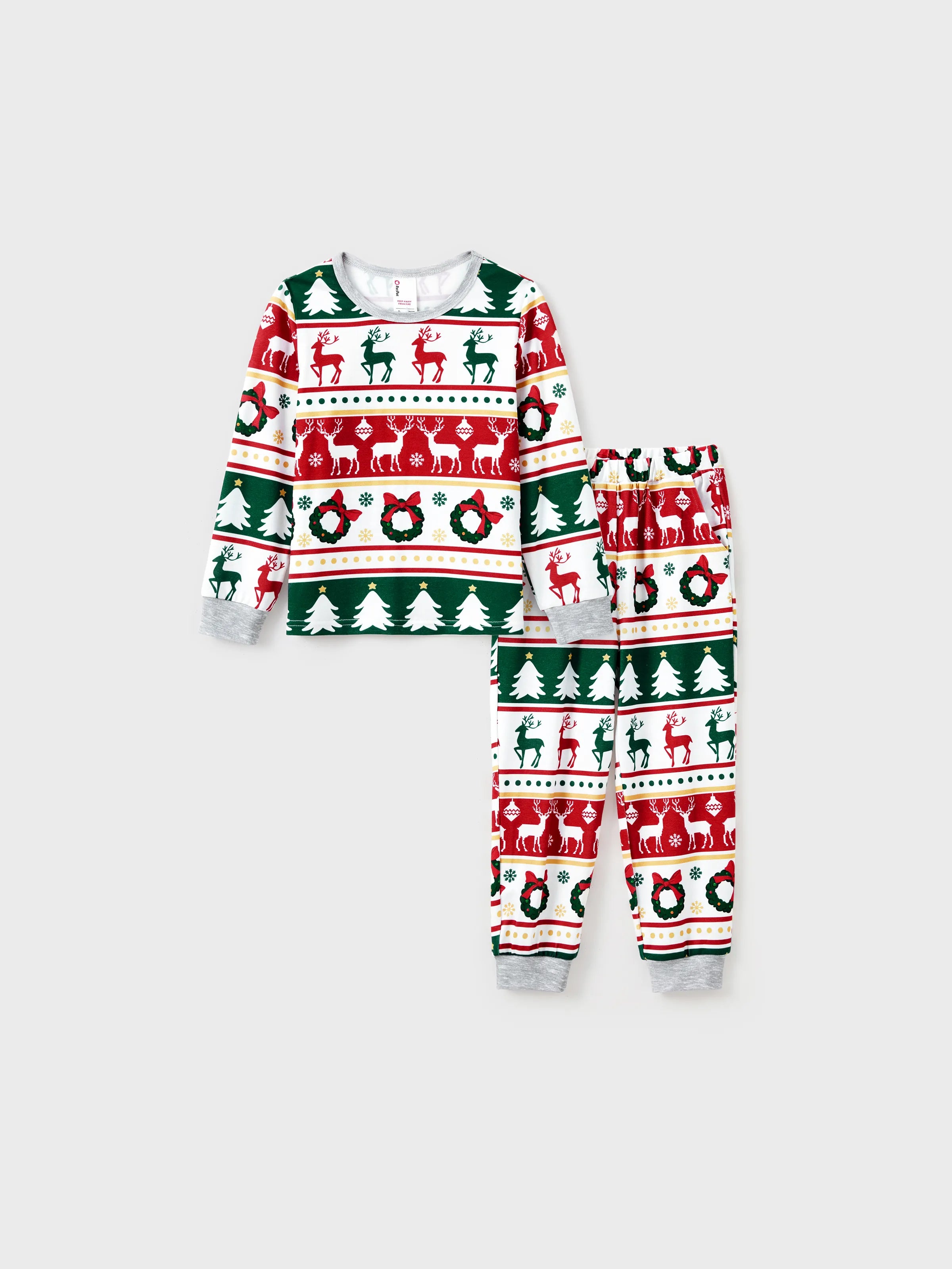 ReindeerJams | Familievenlige julepyjamas med rensdyr- og juletræsmønster samt ColorBlock-sokker