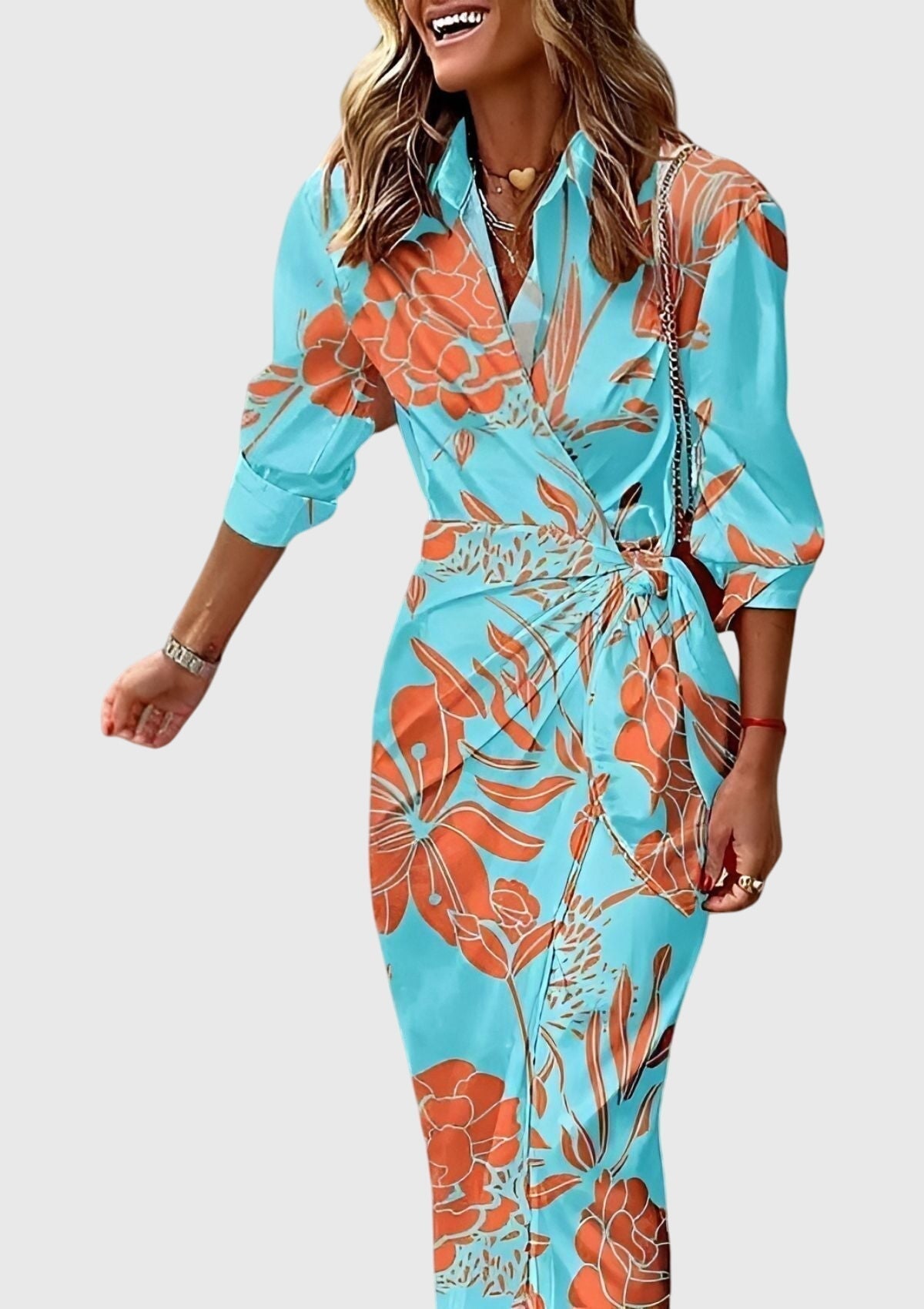 Wrap Style Kjole – Flatterende Silhuet & Talje-Definerende Pasform