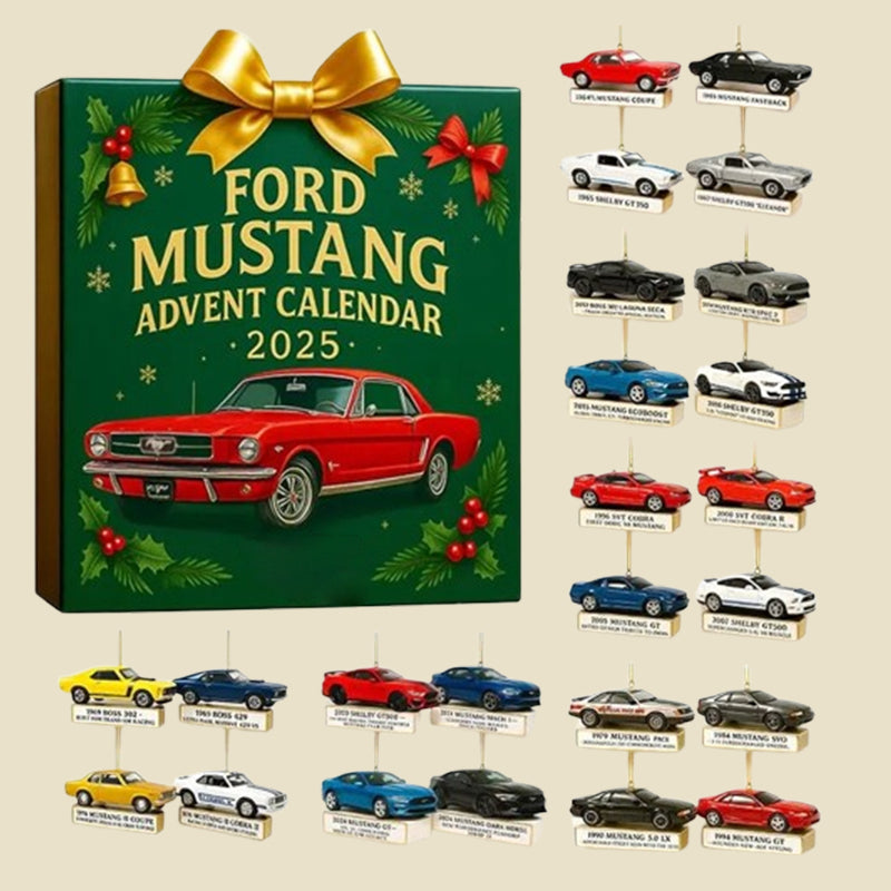 MustangMerry | Ford Mustang Julekalender 2025 Festlig Ferietælling