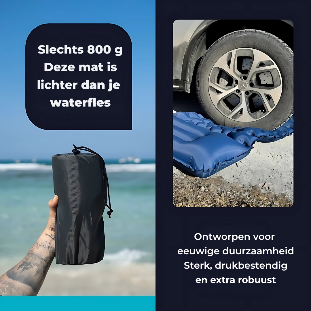 AirLite Selvoppustelig Liggeunderlag – Letvægts, Kompakt & 10 cm Tykt Komfort