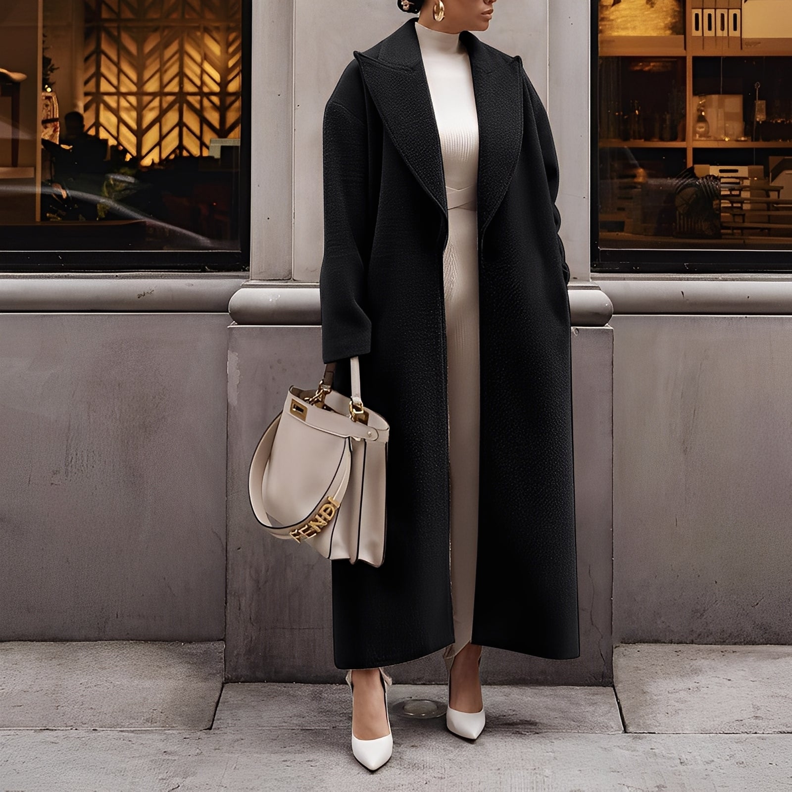 Sommer Manteau Dame – Oversize Varm & Komfortabel Frakke i Blødt Stof til Vinter