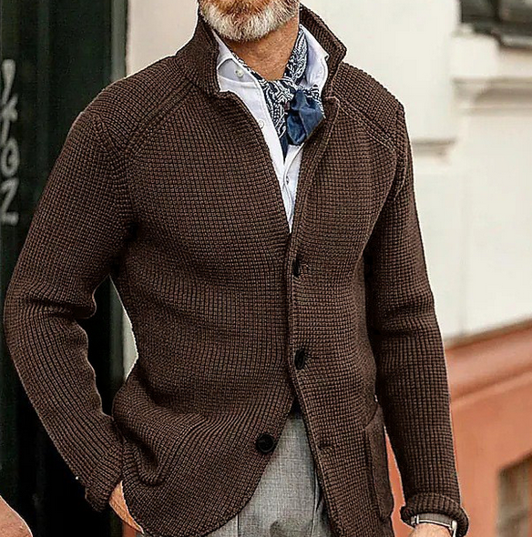 Edward Blazer Herre Vintage – Elegant Ståkrave, Lange Ærmer & Tidløst Design