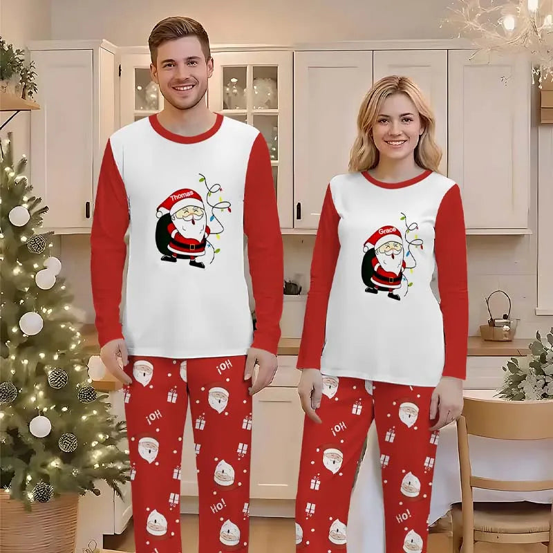 SantaRaglan | Passende familie julepyjamas sæt med Santa tryk