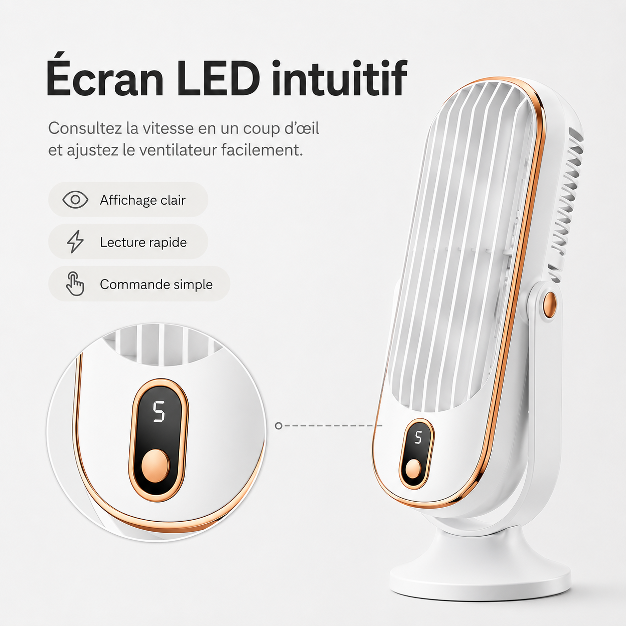 AeroLux Elite Køleventilator | Dobbelt Motor, 720° Rotation, Genopladelig via USB & Ultra Stille for Ultimativ Komfort Overalt