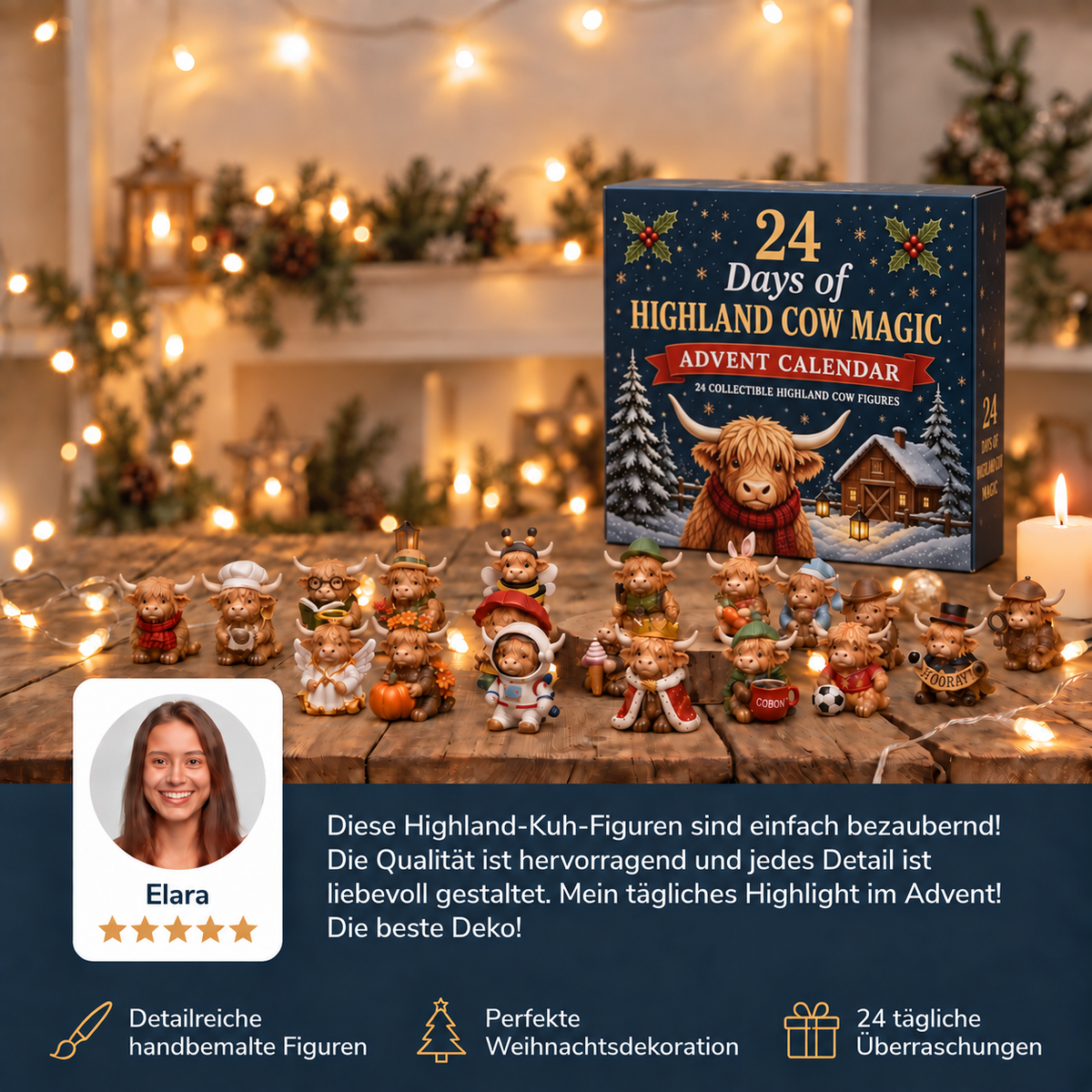 Highland Cattle Advent Calendar 2026 – 24 Days of Mini Figures