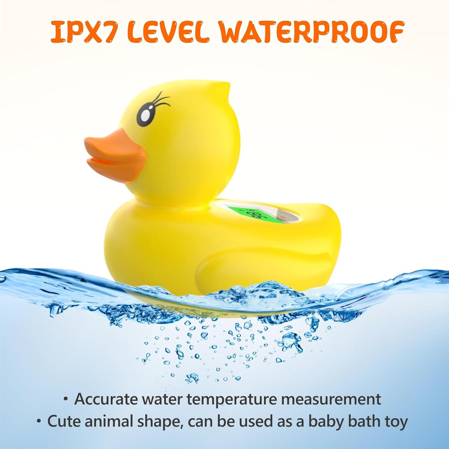 AquaVeilig Baby Badetermometer – Digitalt Display med 3 Farver og Temperaturadvarsel