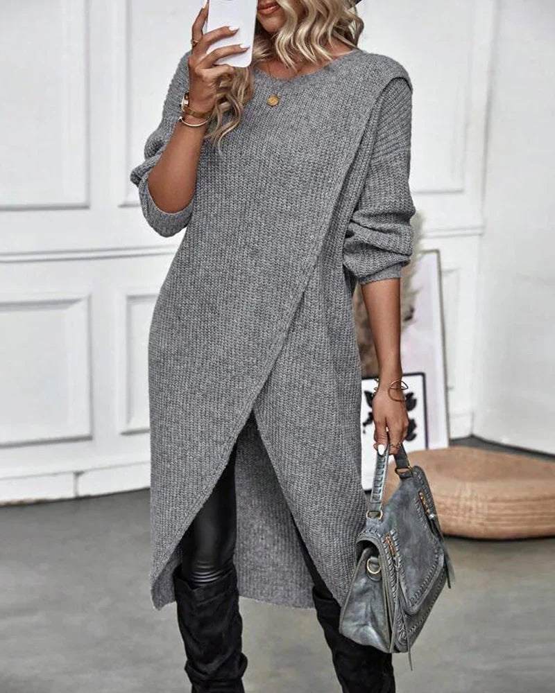 Sylvia Pull Kvinde – Lang Elegant & Komfortabel Sweater til Chic Hverdaglook