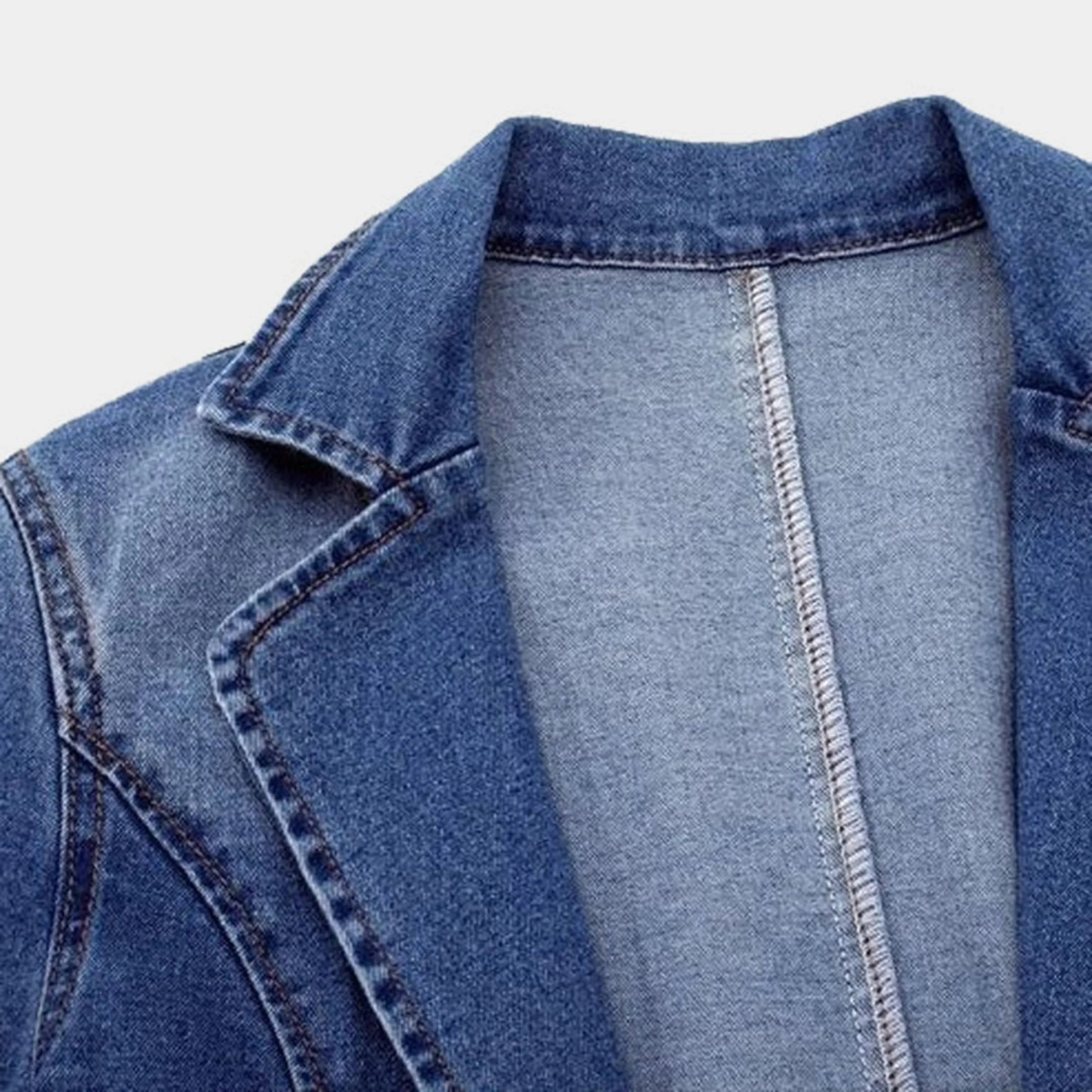 Magdalena Kvinders Blazer – Moderne Elegant & Alsidig Denim Blazer til Alle Anledninger