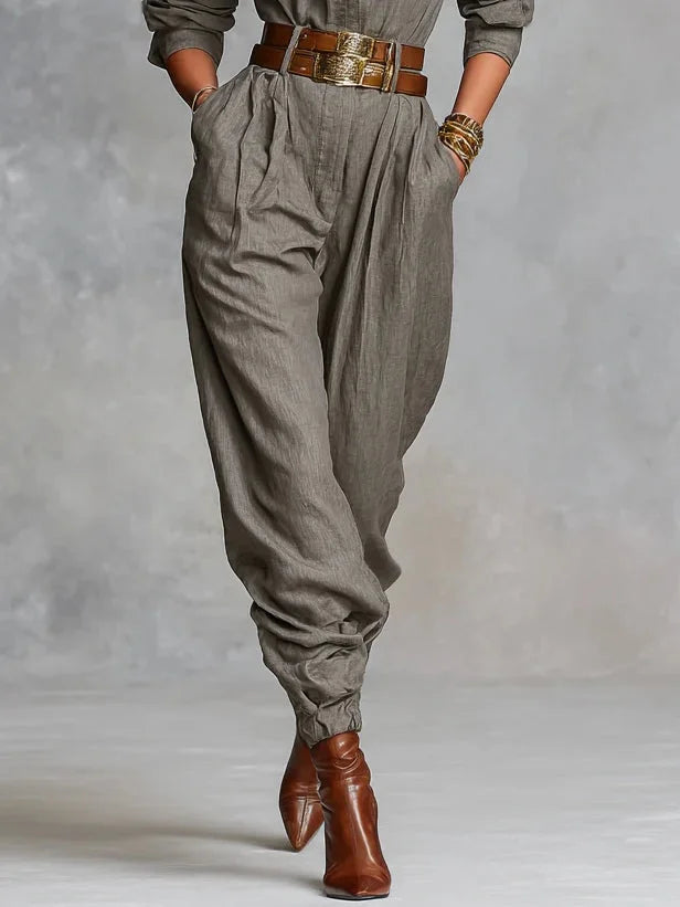 Megan | Linned-Bomulds Jumpsuit