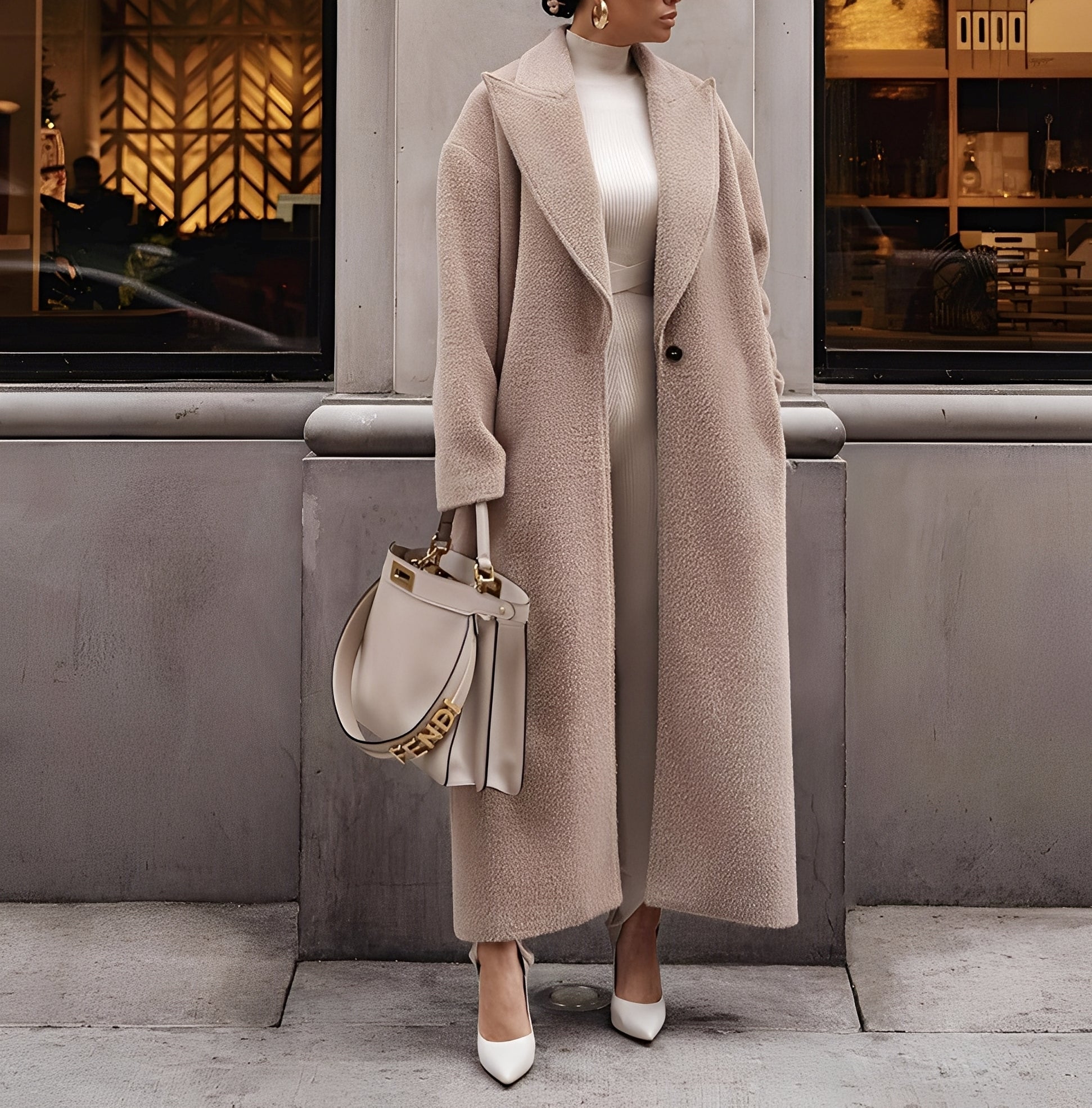 Sommer Manteau Dame – Oversize Varm & Komfortabel Frakke i Blødt Stof til Vinter