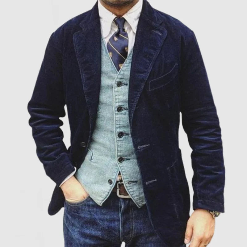 James Blazer Herre i Fløjl – Elegant, Varm & Alsidig med Moderne Vest