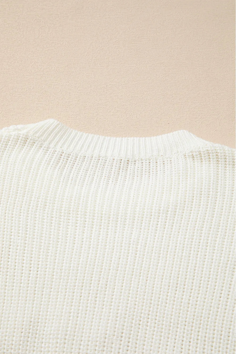 Hvid Glad og Lys Candy Cane Bogstav Jul Sweater