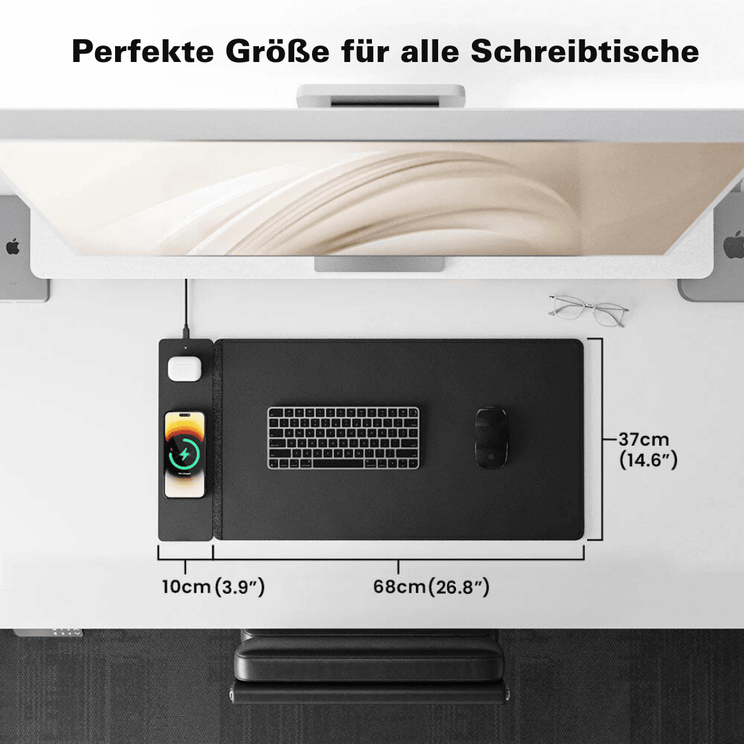 MagCharge 3-i-1 Magnetisk Trådløs Opladningsmusmatte | opladning, arbejde og belysning-zarada.dk