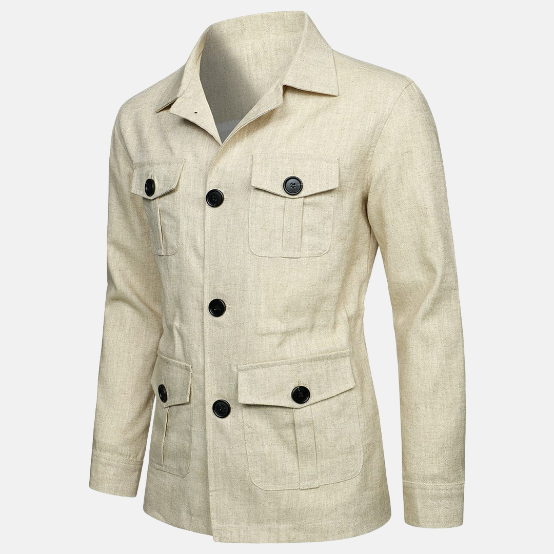 Vince Elegant Herrejakke – Klassisk Stil med Flere Lommer & Knaplukning