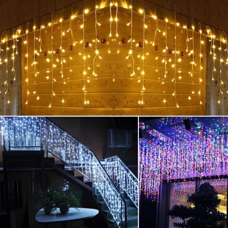 LED-isdroppljusdekoration – stämningsfull ljusgirlang med isdroppar