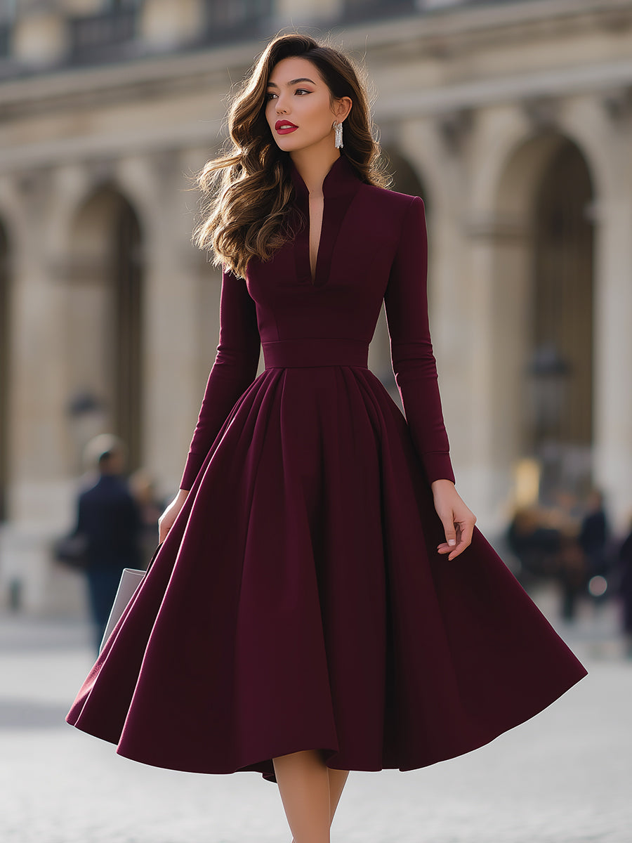 Jennifer | V-Hals Midi Kjole