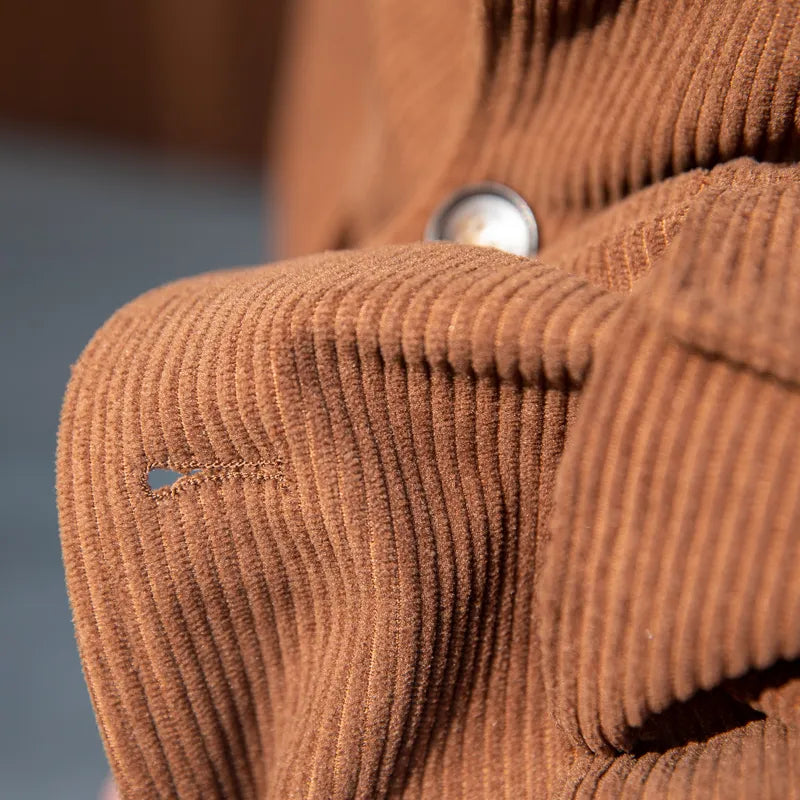 Herre Skræddersyet Blazer – Herringbone med Guldtonede Knapper