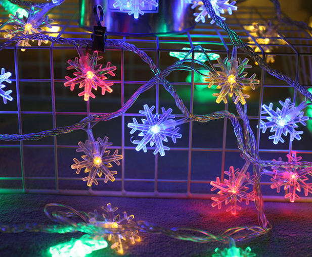 LED Julbelysning med Snöflingor – Varmvit eller Färgglad Ljus för Inomhus & Utomhus