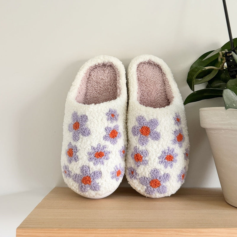 BloomStep Sutsko – Komfortable Indersko med Blomsterdesign & Skridsikker Sål