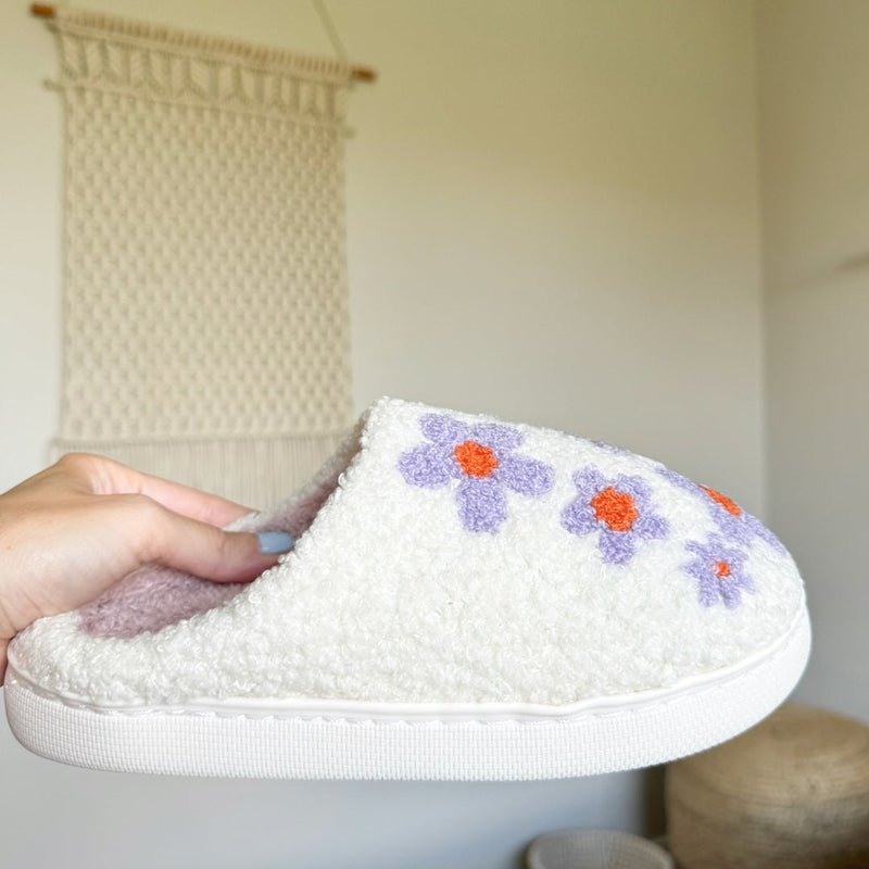 BloomStep Sutsko – Komfortable Indersko med Blomsterdesign & Skridsikker Sål