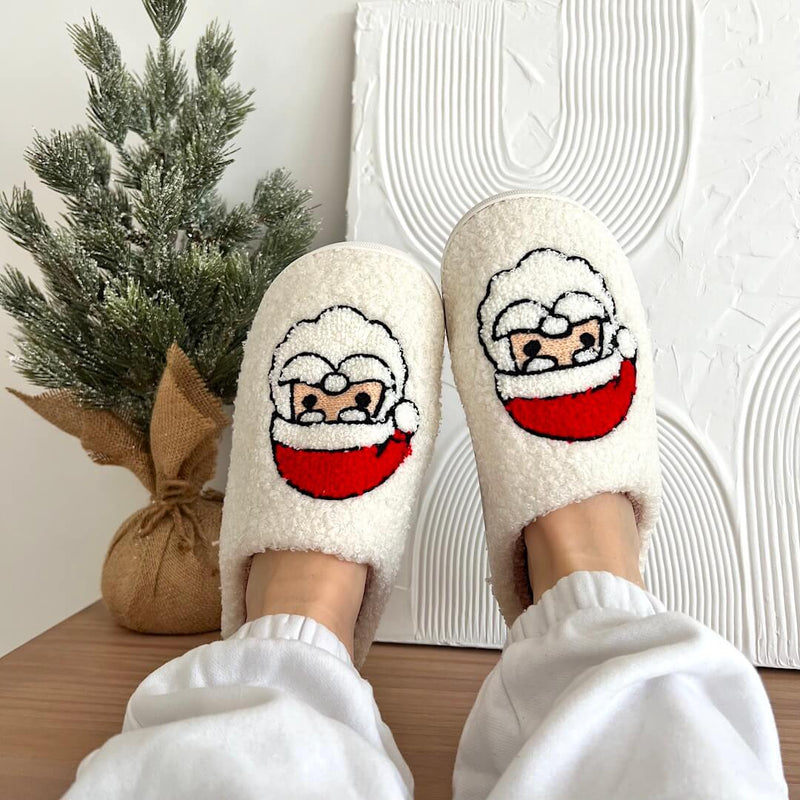 SnowJoy Juleklipklapper – Varme Sutsko med Festligt Design & Skridsikker Sål