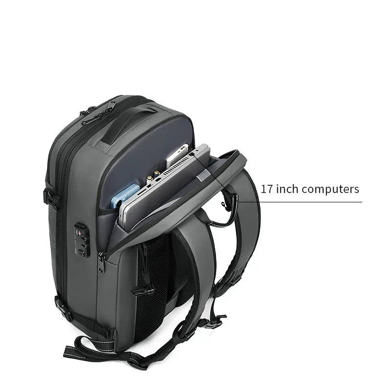 Anti-tyveri Vacuum Komprimering Rygsæk - 60L Udvidelig Airback Rygsæk med Åndbart Design