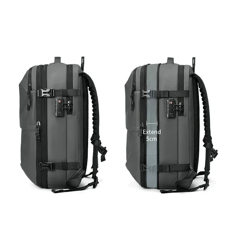 Anti-tyveri Vacuum Komprimering Rygsæk - 60L Udvidelig Airback Rygsæk med Åndbart Design
