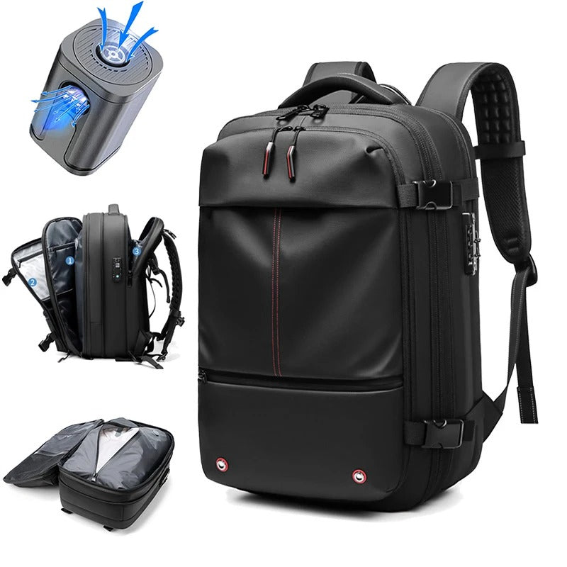Anti-tyveri Vacuum Komprimering Rygsæk - 60L Udvidelig Airback Rygsæk med Åndbart Design