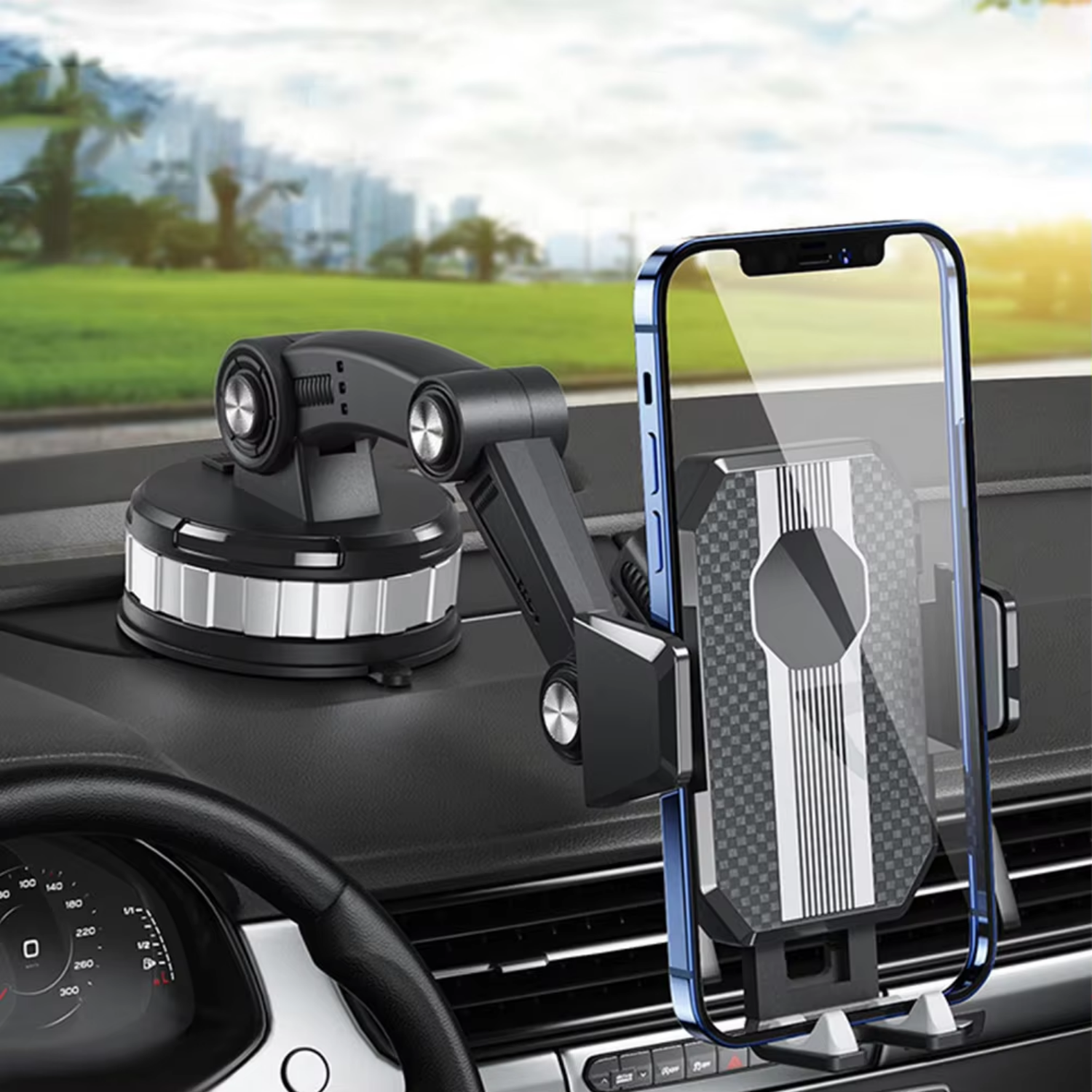 Auto Smartphoneholder med Maksimal Fleksibilitet – Universel og Holdbar Montering