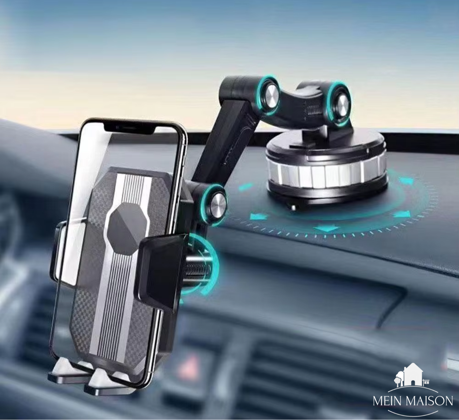Auto Smartphoneholder med Maksimal Fleksibilitet – Universel og Holdbar Montering