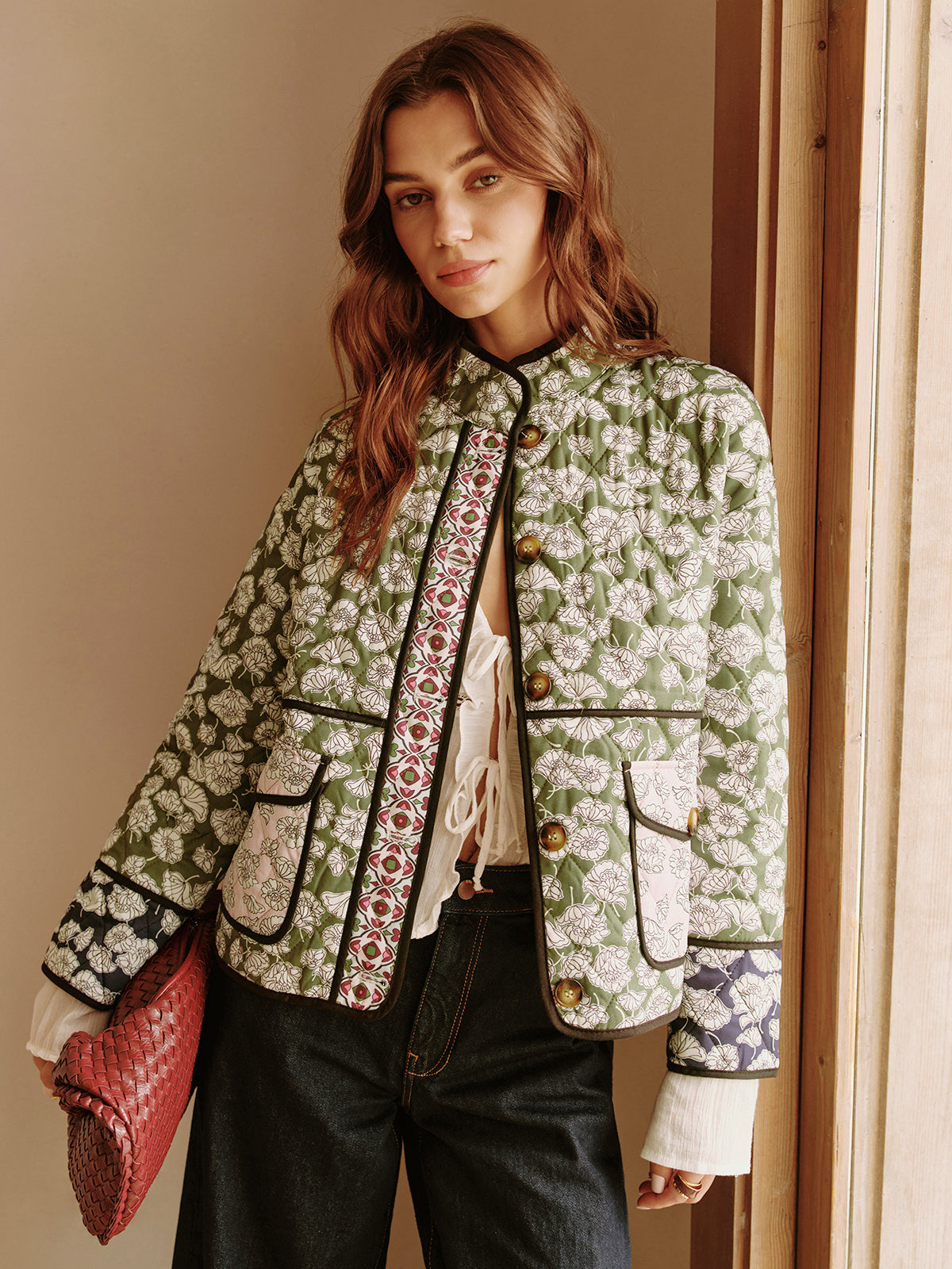Lennox Quilted Floral Jacket – Multifarvet, Boheme og Autentisk for en Unik Stil