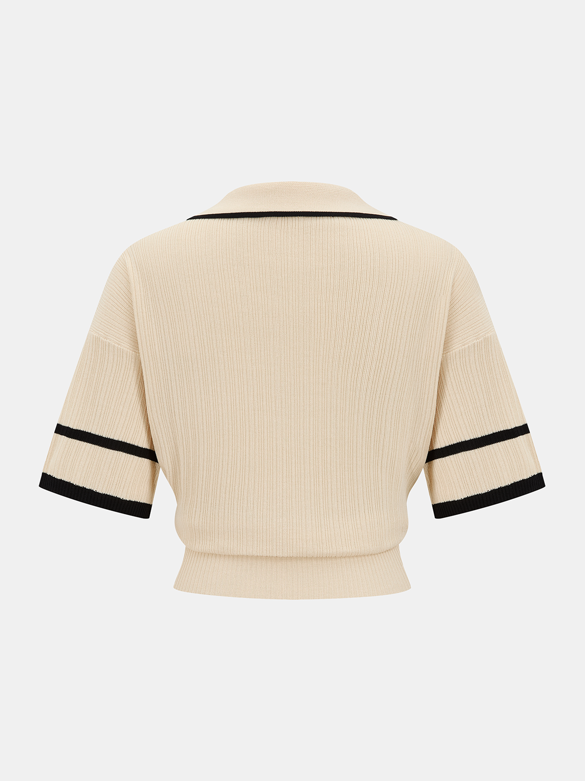 Kontrast Trim Polo Top & Drawstring Bukser Sæt
