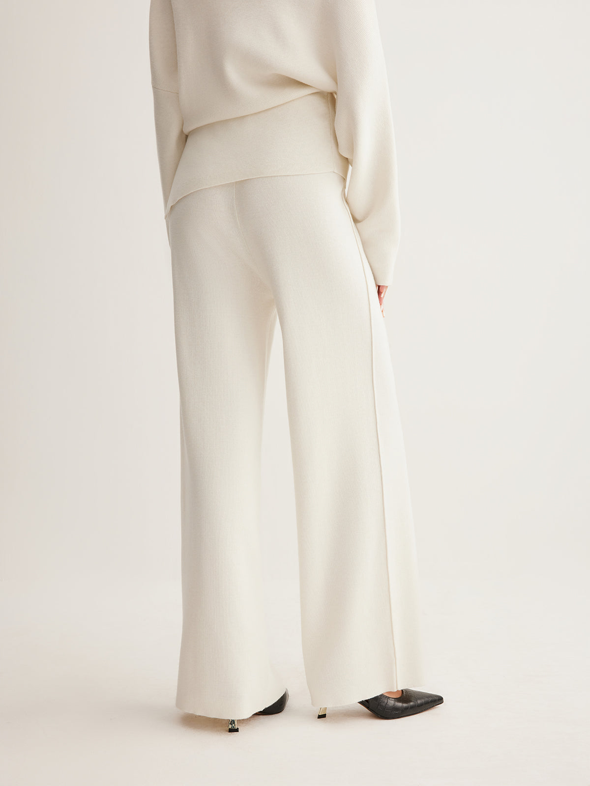 Uldblandet Asymmetrisk Sweater & Bukser med Vidde