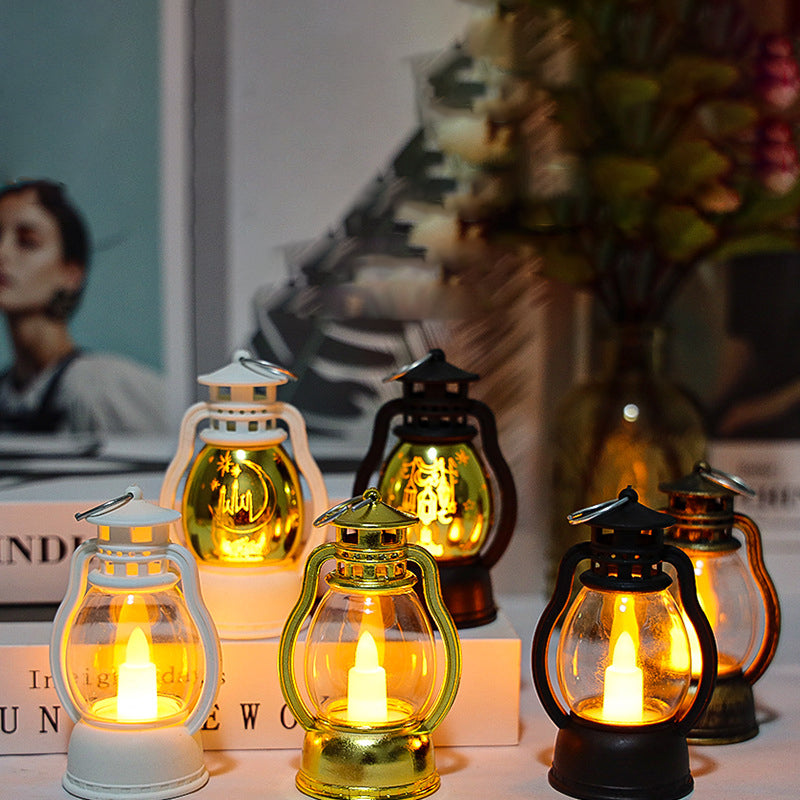 GlowHaven – Vintage LED Bordlampe i Lanterne-stil med Kompakt Design
