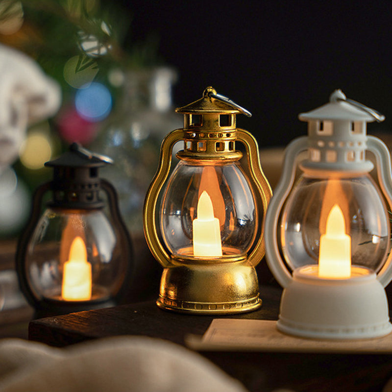 GlowHaven – Vintage LED Bordlampe i Lanterne-stil med Kompakt Design
