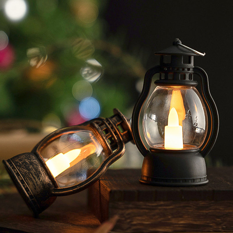 GlowHaven – Vintage LED Bordlampe i Lanterne-stil med Kompakt Design