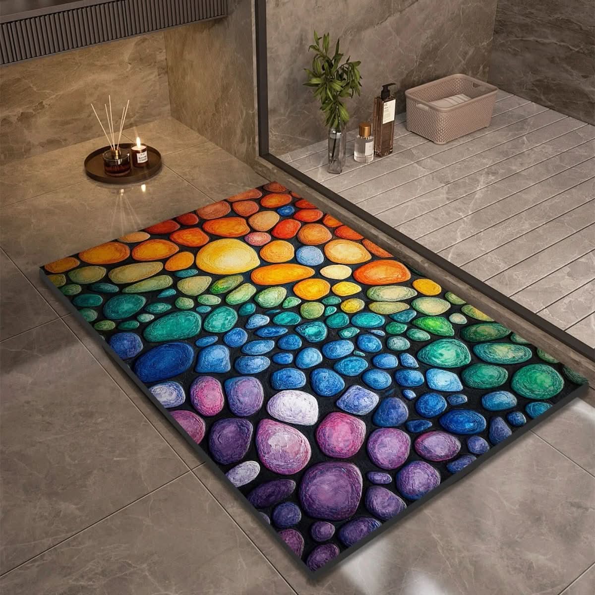 Bademåtte i Diatoméjord med Moderne Design