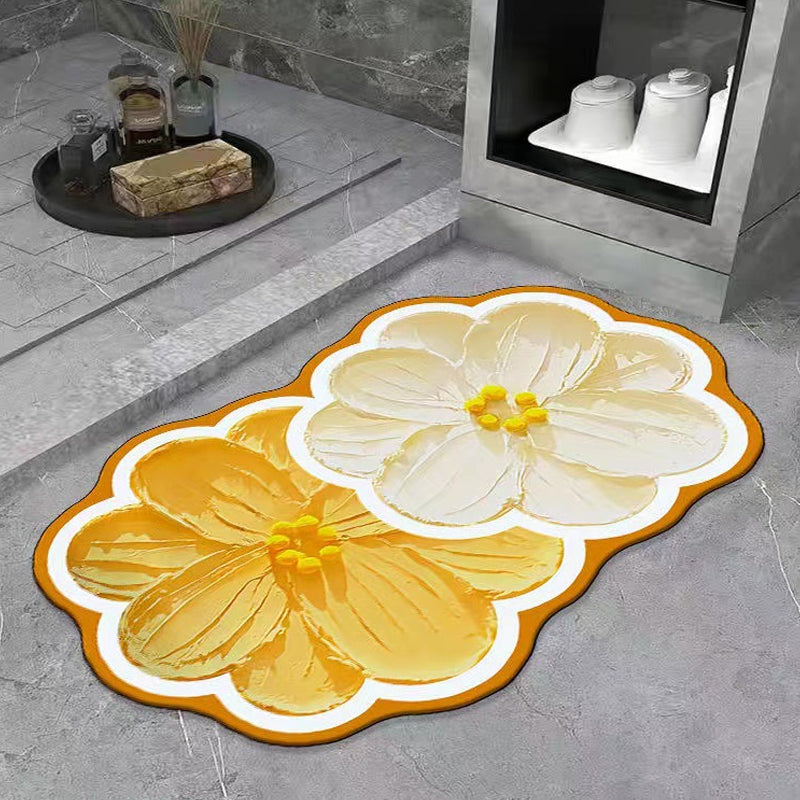 Badeværelsesmåtte Blomsterdesign Skridsikker Komfortabel