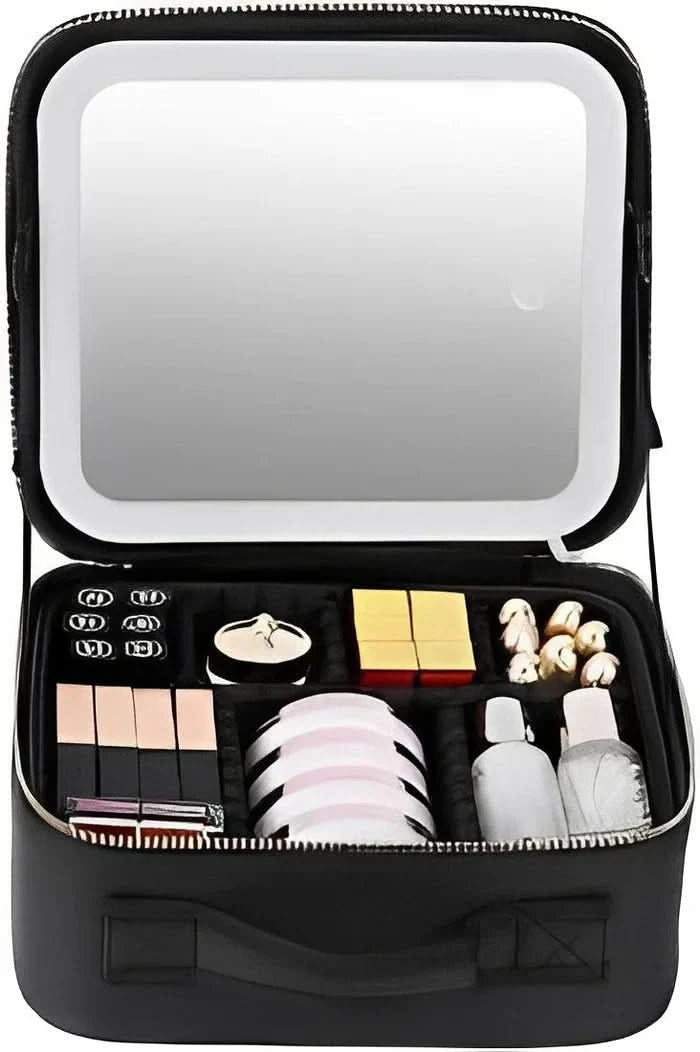 Bærbar Makeuptaske med LED-spejl