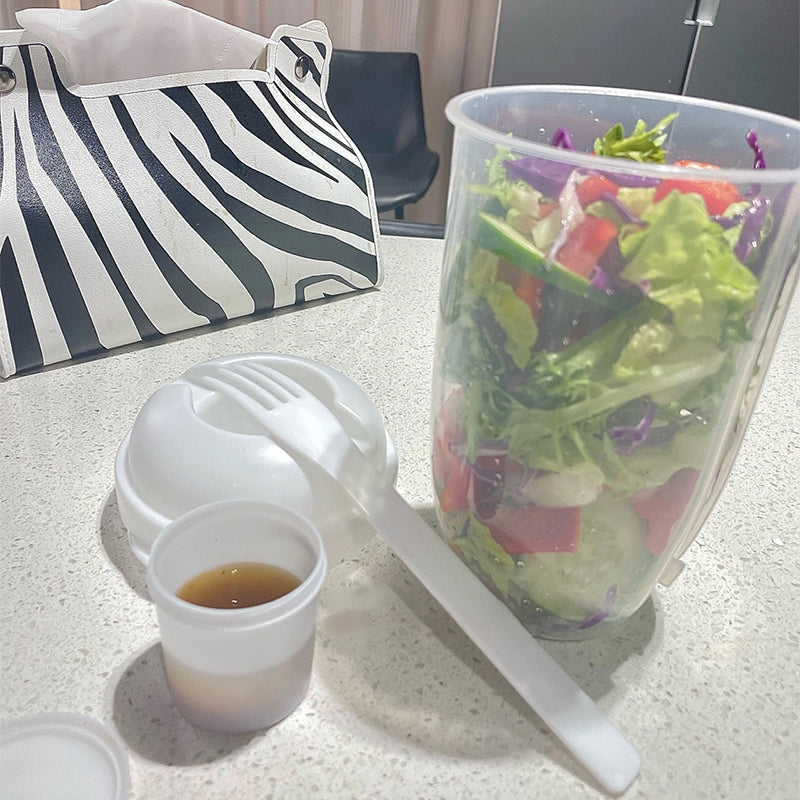 Bærbar Salatbeholder Med Gaffel